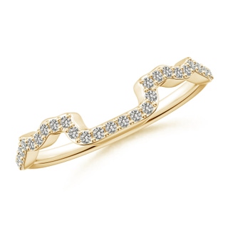 1.1mm KI3 Diamond Wavy Comfort Fit Wedding Ring in Yellow Gold