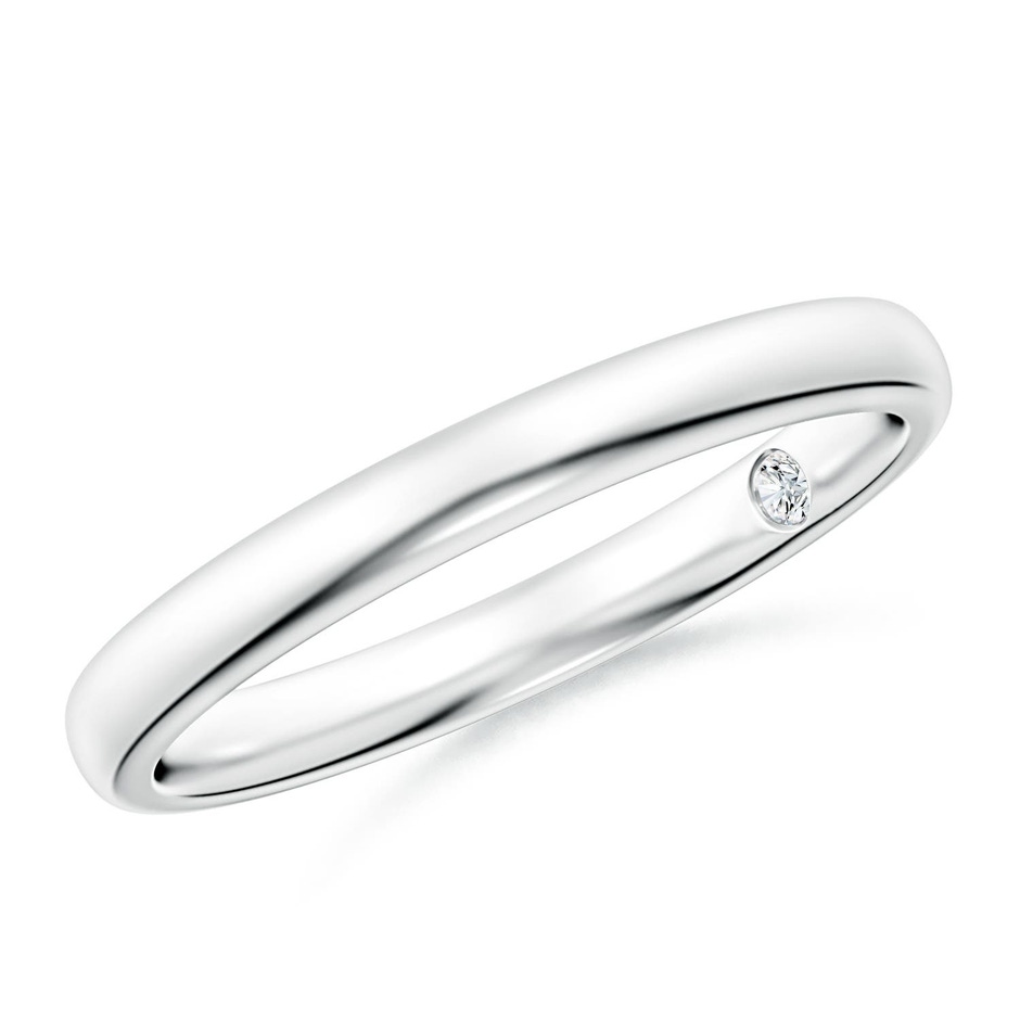 1.8mm GVS2 Plain Wedding Ring with Secret Diamond in 18K White Gold 