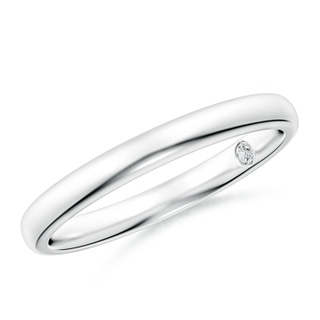 1.8mm HSI2 Plain Wedding Ring with Secret Diamond in P950 Platinum