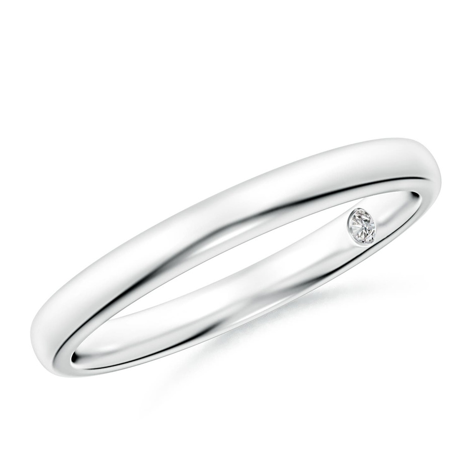 1.8mm IJI1I2 Plain Wedding Ring with Secret Diamond in S999 Silver 
