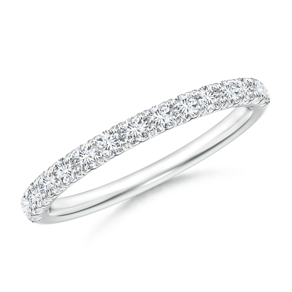 1.9mm GVS2 U-Pave Set Diamond Half Eternity Wedding Ring in S999 Silver