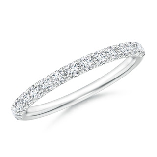 1.9mm GVS2 U-Pave Set Diamond Half Eternity Wedding Ring in S999 Silver