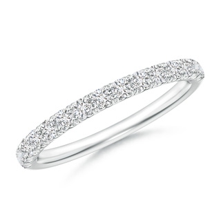 1.9mm HSI2 U-Pave Set Diamond Half Eternity Wedding Ring in P950 Platinum