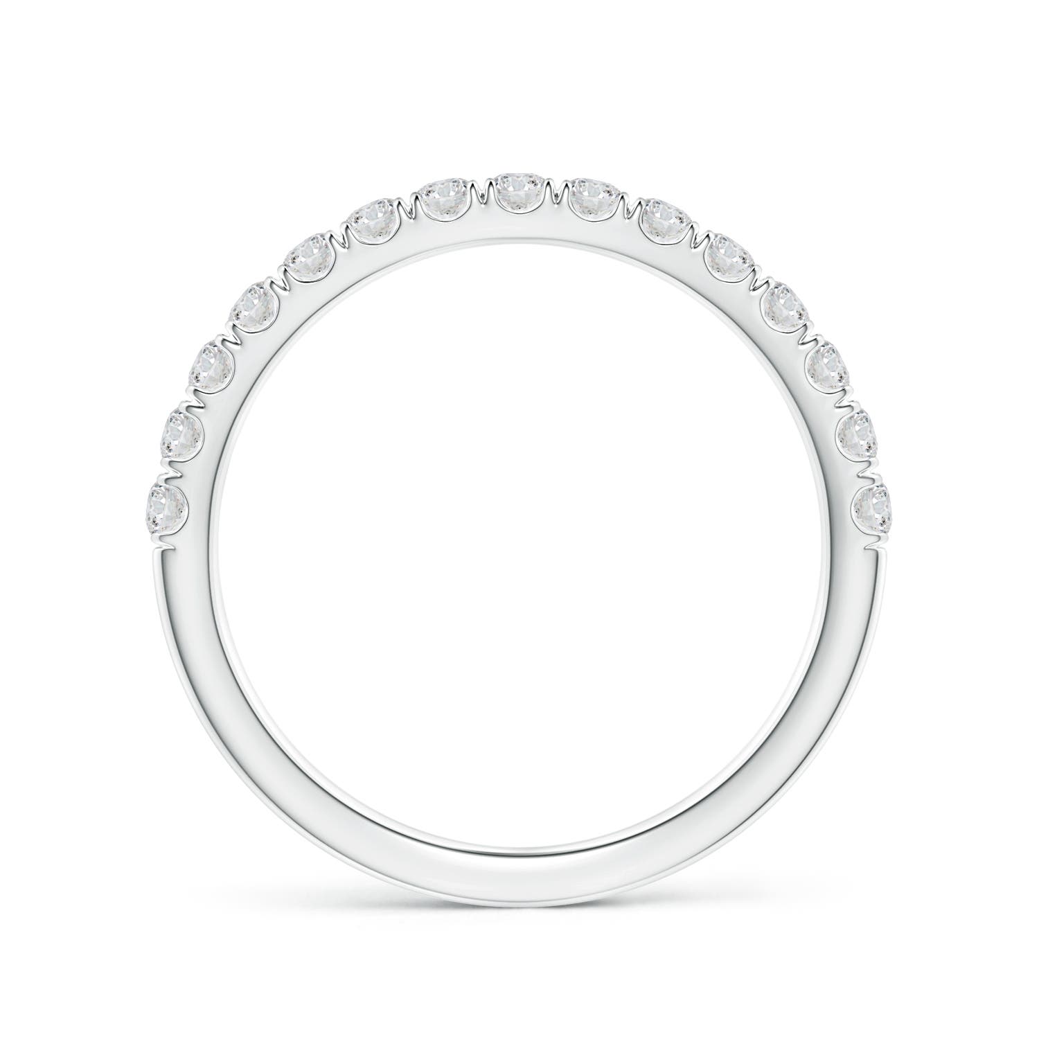 1.9mm HSI2 U-Pave Set Diamond Half Eternity Wedding Ring in White Gold - side 2