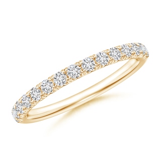 1.9mm HSI2 U-Pave Set Diamond Half Eternity Wedding Ring in Yellow Gold