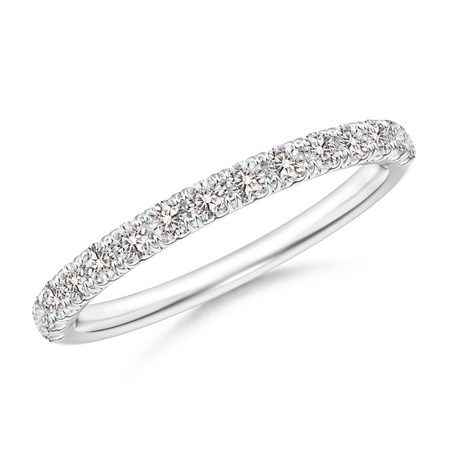 ANGARA Natural Diamond Half Eternity Wedding Band in Silver (1.9mm) - Picture 12 of 41