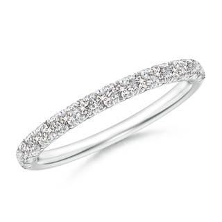 1.9mm IJI1I2 U-Pave Set Diamond Half Eternity Wedding Ring in S999 Silver