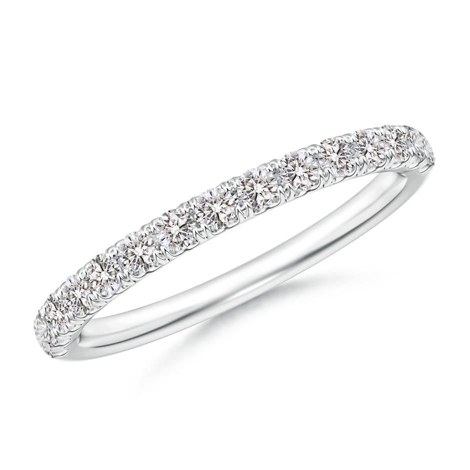 1.9mm IJI1I2 U-Pave Set Diamond Half Eternity Wedding Ring in S999 Silver 