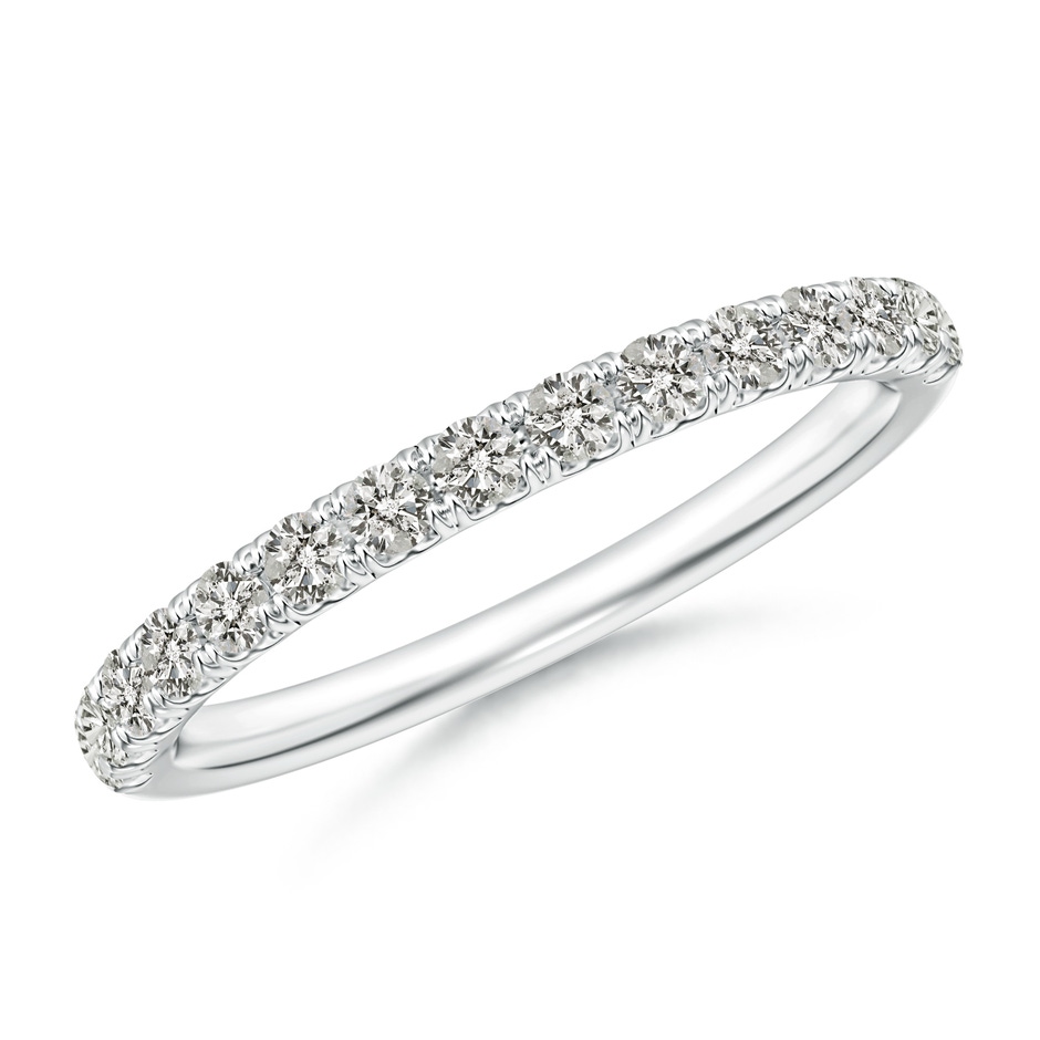 1.9mm KI3 U-Pave Set Diamond Half Eternity Wedding Ring in S999 Silver 