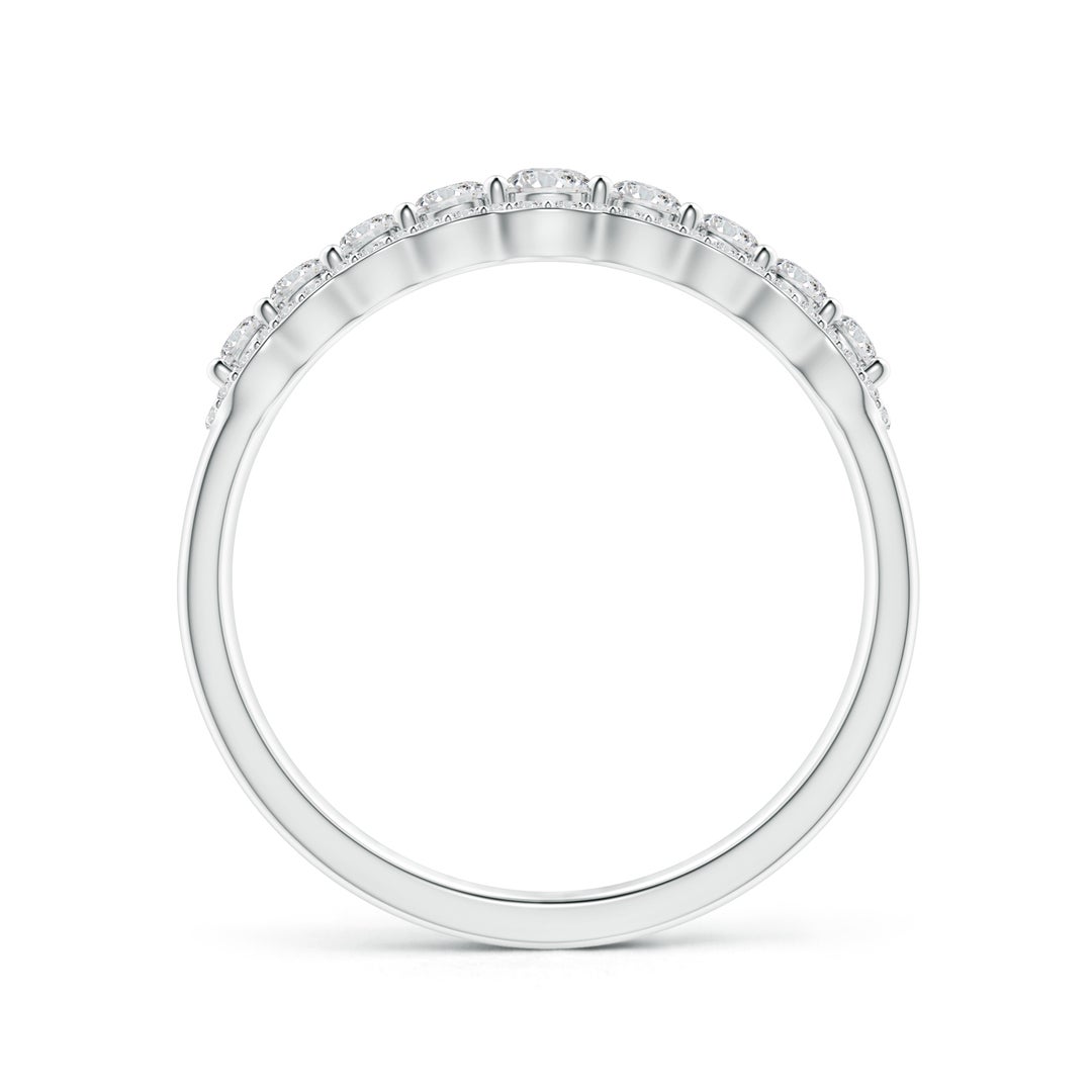 2.6mm HSI2 Scalloped-Edge Diamond Nine Stone Anniversary Ring in White Gold - side 5