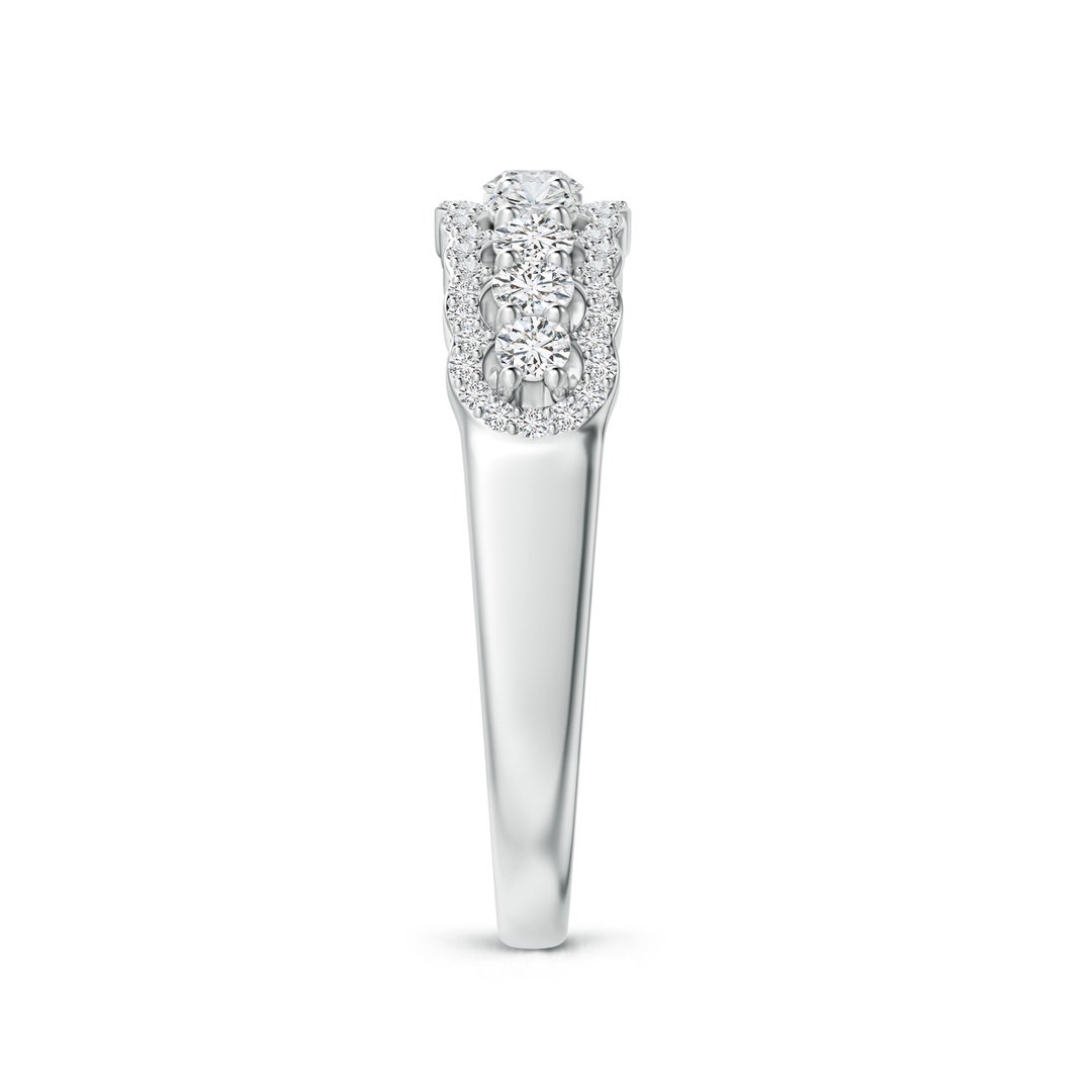 2.6mm HSI2 Scalloped-Edge Diamond Nine Stone Anniversary Ring in White Gold - side 6