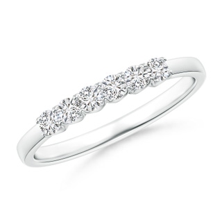 2.3mm HSI2 Fishtail-Set Diamond Six Stone Wedding Ring in White Gold