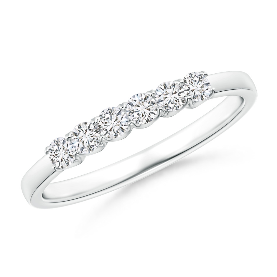 2.3mm HSI2 Fishtail-Set Diamond Six Stone Wedding Ring in White Gold 