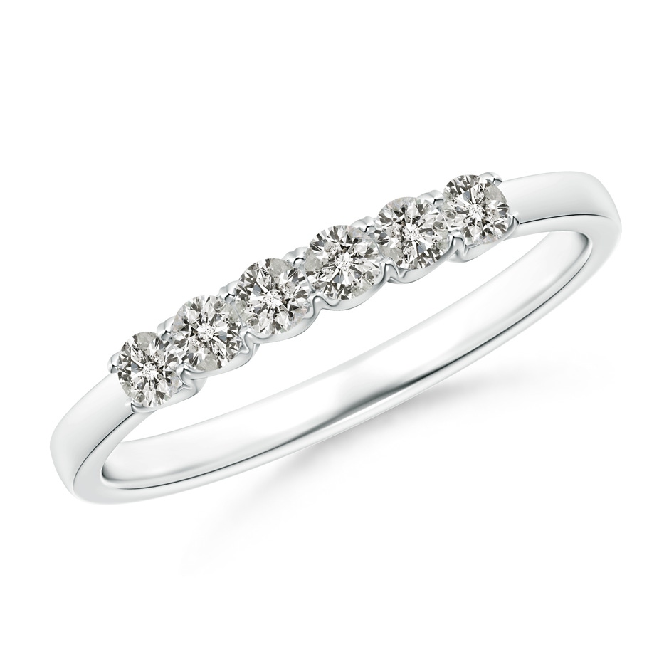 2.3mm KI3 Fishtail-Set Diamond Six Stone Wedding Ring in 9K White Gold 