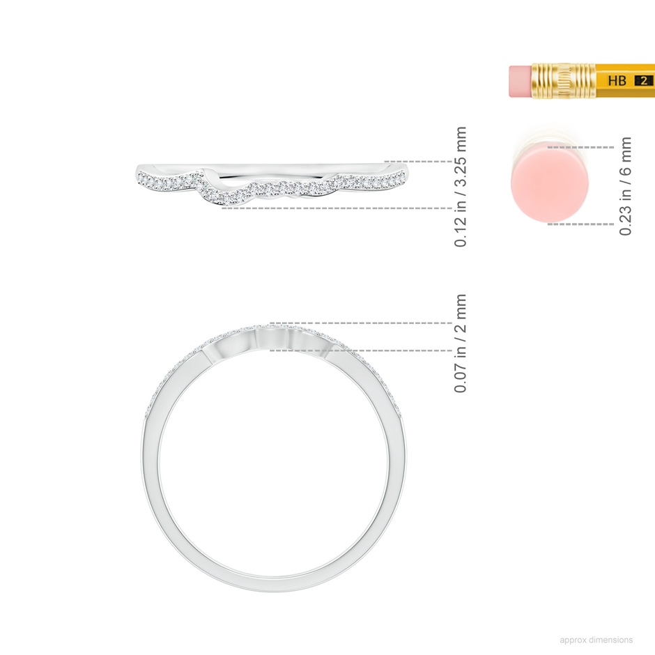 0.9mm GVS2 Prong-Set Diamond Contoured Wedding Ring in P950 Platinum ruler