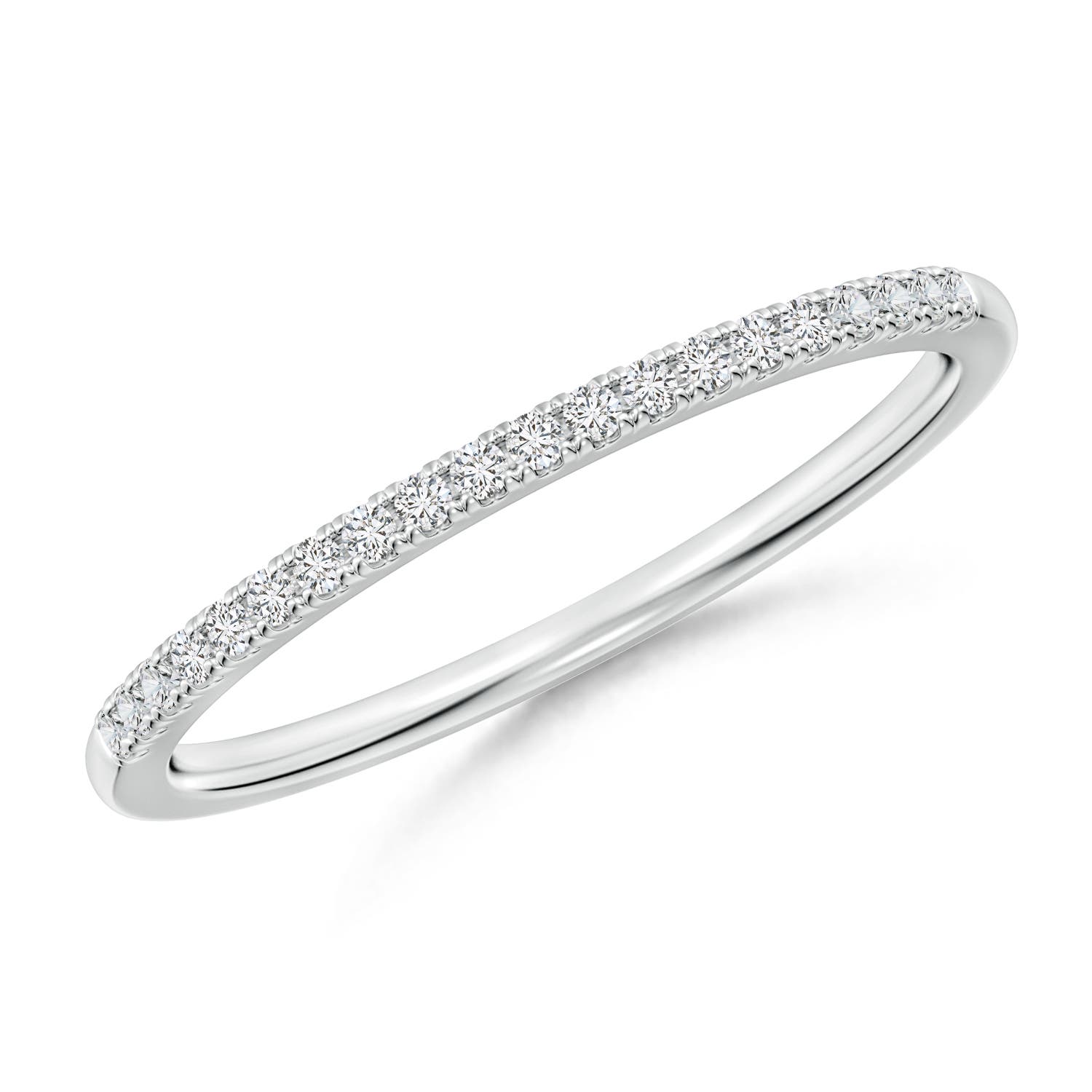 1.1mm HSI2 Classic Diamond Half Eternity Women's Wedding Ring in 18K White Gold
