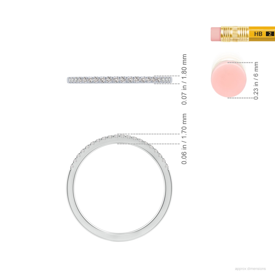 1.1mm II1 Classic Diamond Half Eternity Women's Wedding Ring in White Gold ruler