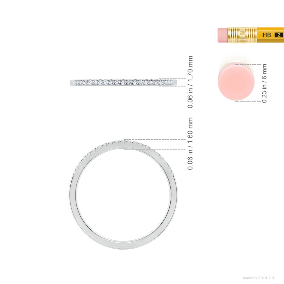 1mm GHVS Classic Diamond Half Eternity Women's Wedding Ring in White Gold ruler