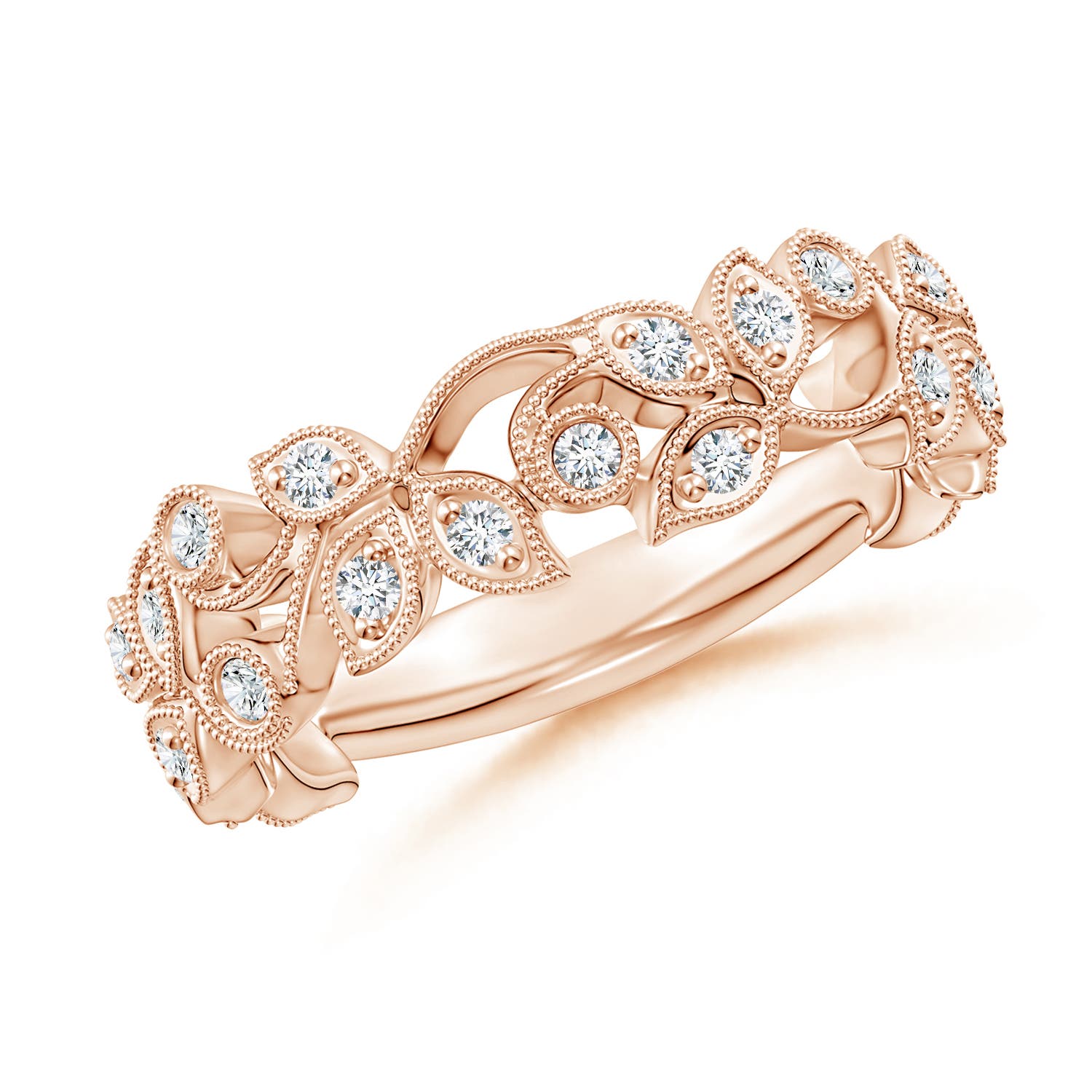 Vintage Inspired Diamond Rose Gold Rings