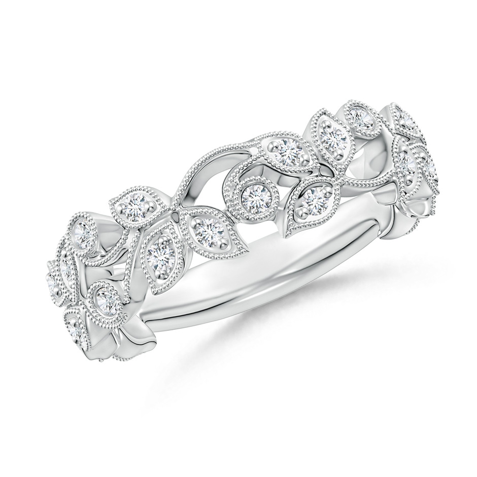 1.3mm GVS2 Nature Inspired Round Diamond Vine Ring in White Gold 