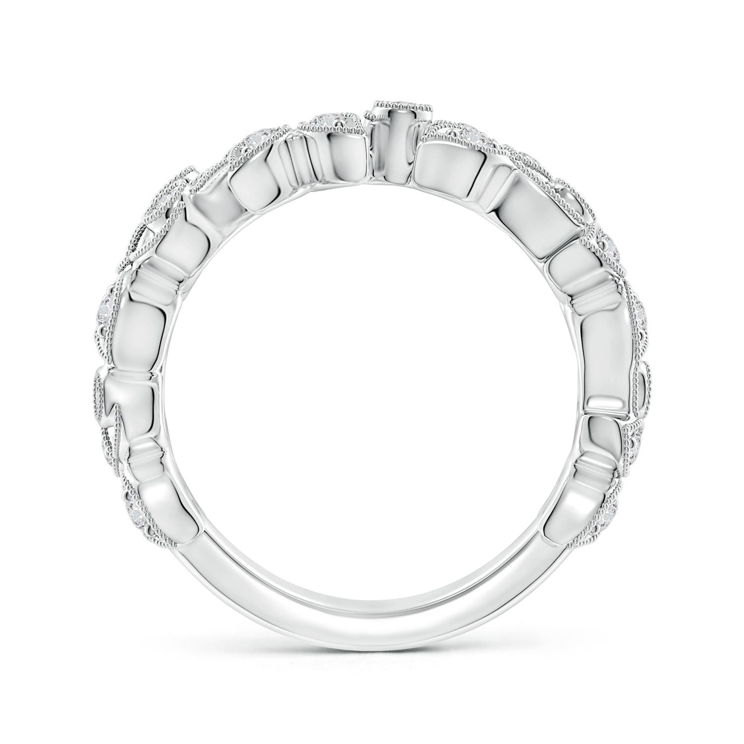 1.8mm HSI2 Nature Inspired Round Diamond Vine Ring in 18K White Gold