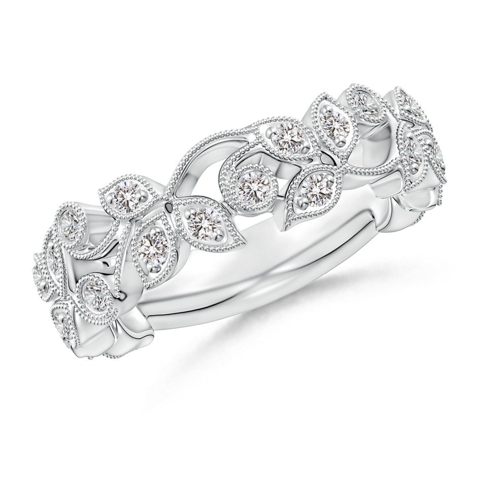 1.8mm IJI1I2 Nature Inspired Round Diamond Vine Ring in 18K White Gold 