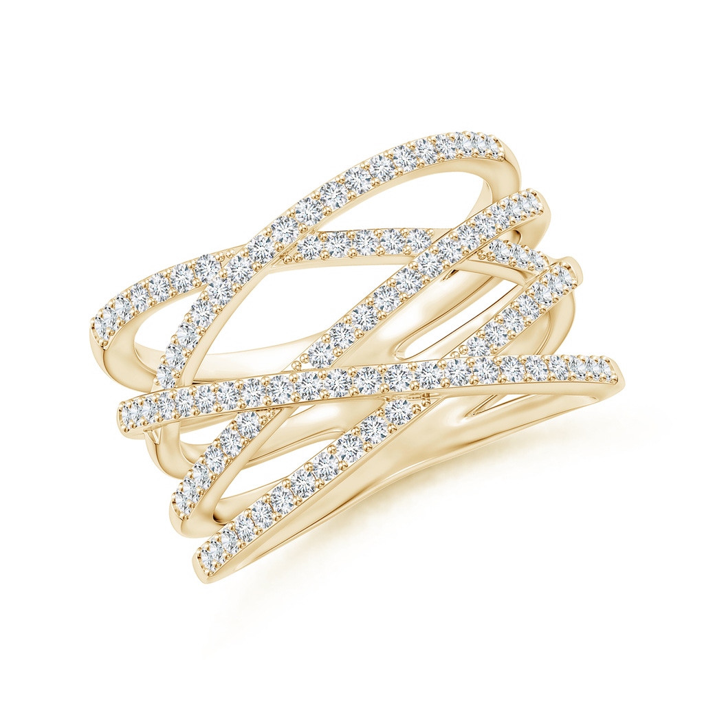 1.1mm GVS2 Entwined Diamond Wrap Ring in Yellow Gold