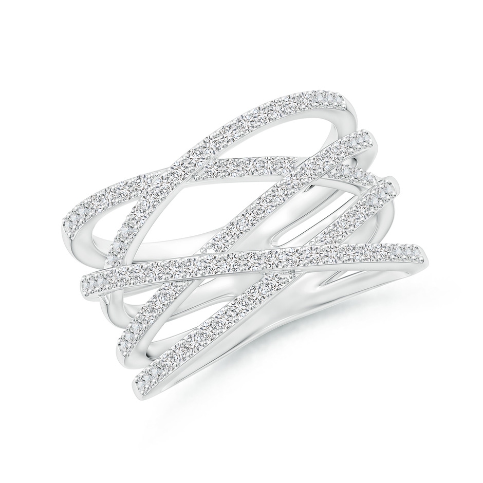 1.1mm HSI2 Entwined Diamond Wrap Ring in White Gold 