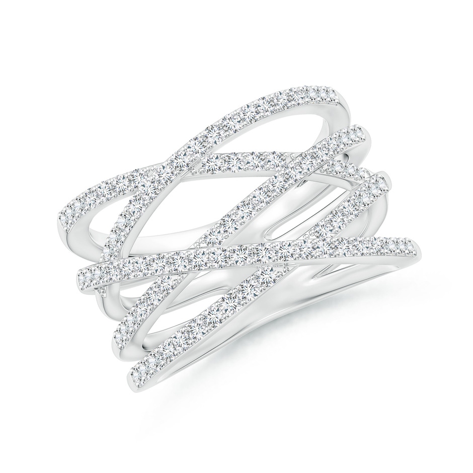 1.2mm GVS2 Entwined Diamond Wrap Ring in White Gold 