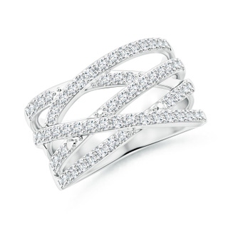 1.55mm GVS2 Entwined Diamond Wrap Ring in 18K White Gold