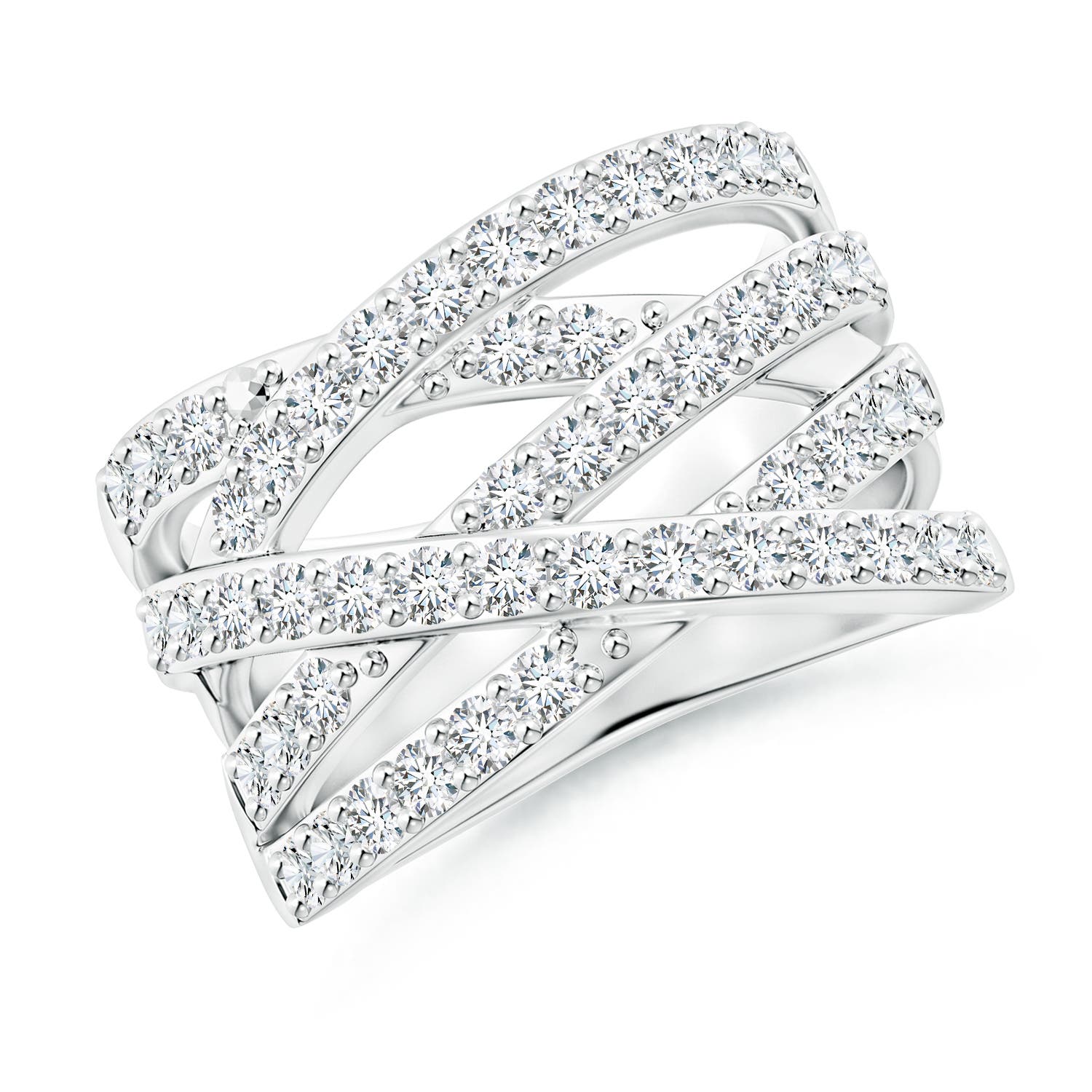 1.9mm GVS2 Entwined Diamond Wrap Ring in White Gold