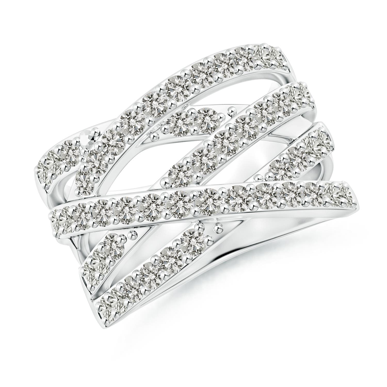 1.9mm KI3 Entwined Diamond Wrap Ring in White Gold