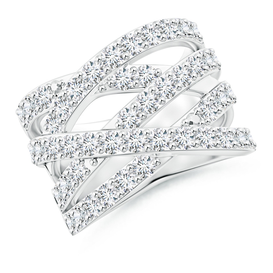 2.2mm GVS2 Entwined Diamond Wrap Ring in 18K White Gold 