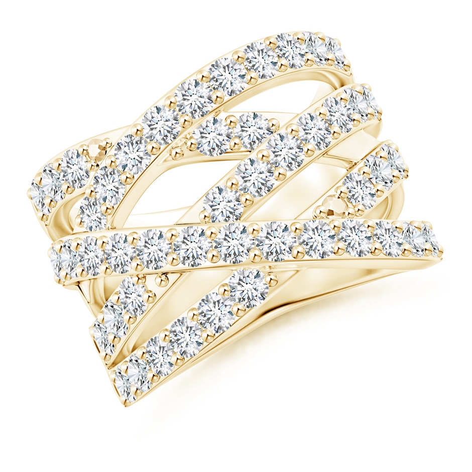 2.2mm GVS2 Entwined Diamond Wrap Ring in 18K Yellow Gold 