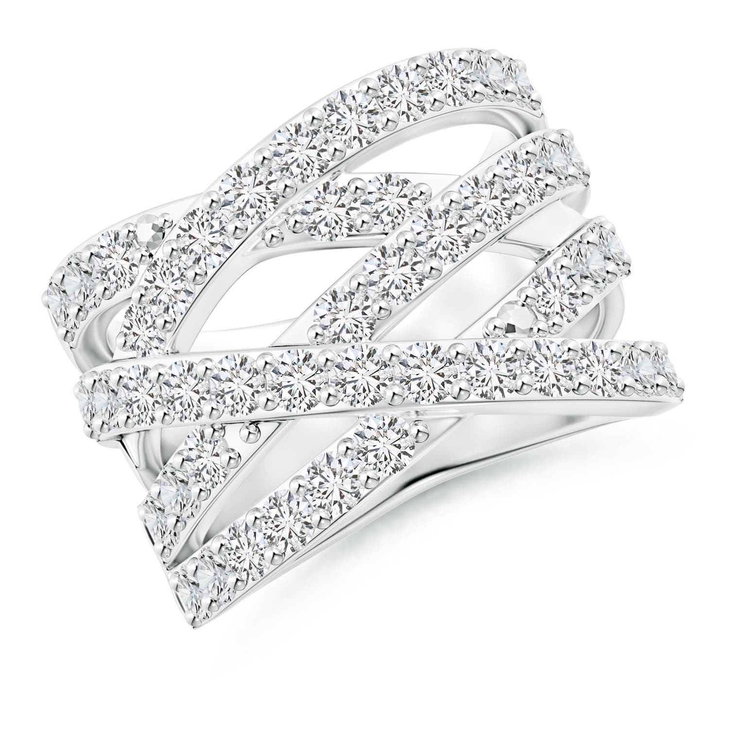 2.2mm HSI2 Entwined Diamond Wrap Ring in 18CT White Gold
