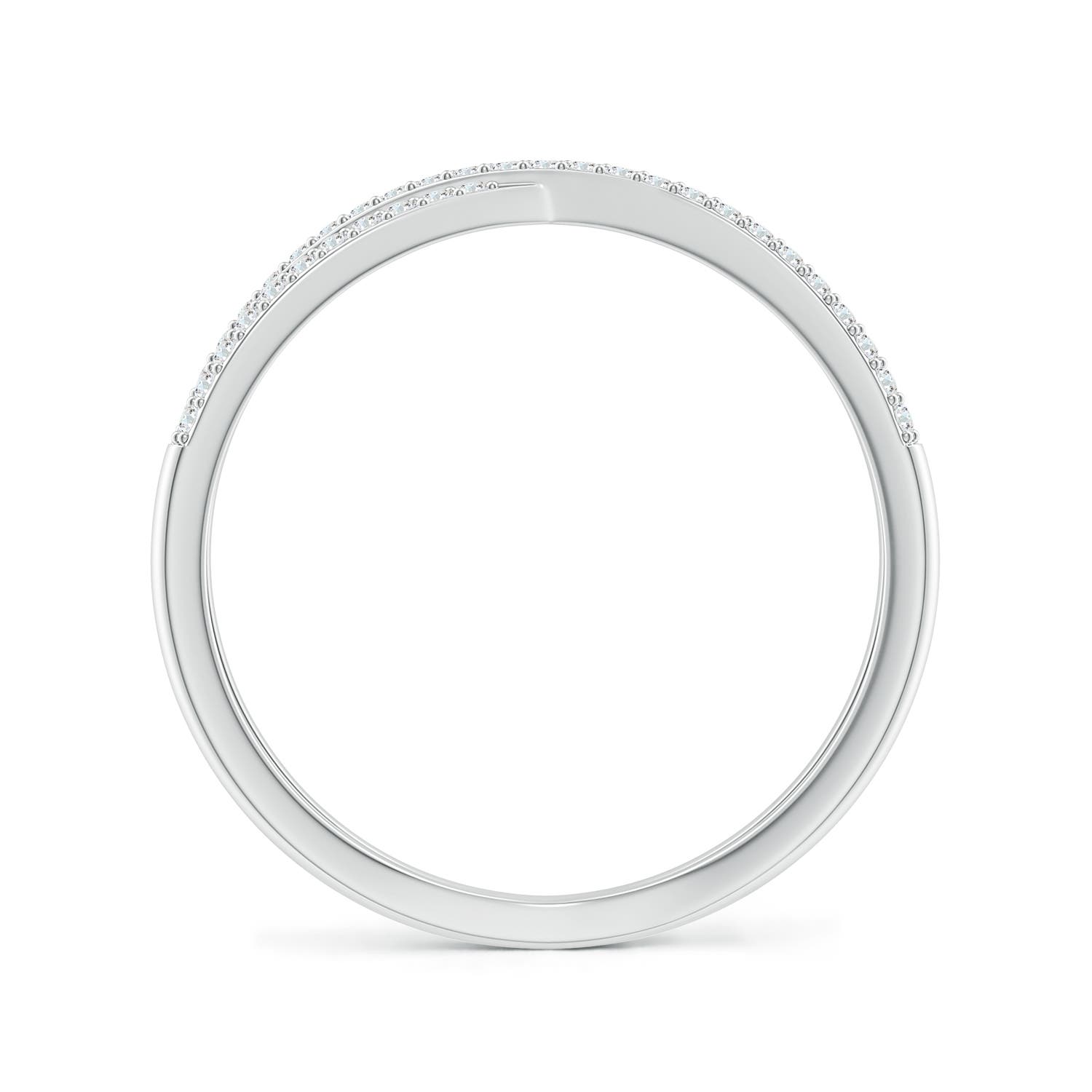 0.9mm GVS2 Prong-Set Diamond Criss Cross Ring in 18K White Gold