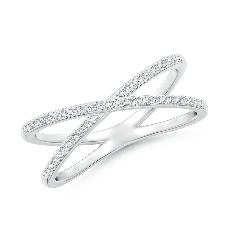 0.9mm GVS2 Prong-Set Diamond Criss Cross Ring in P950 Platinum 