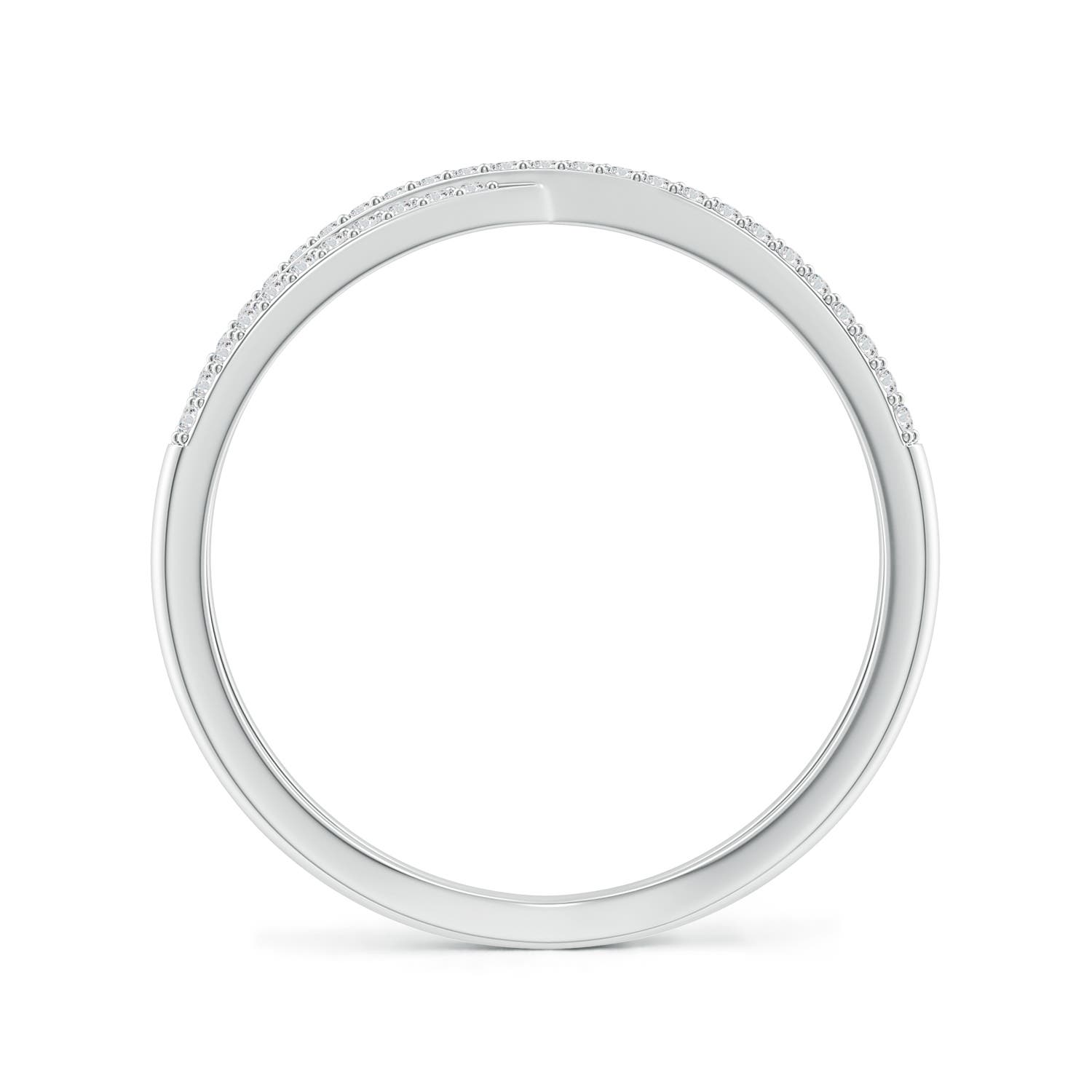 0.9mm HSI2 Prong-Set Diamond Criss Cross Ring in 18K White Gold