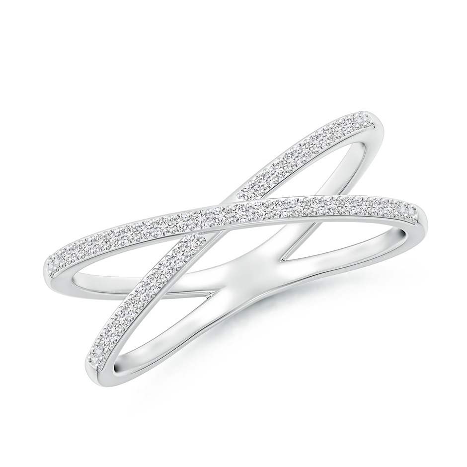 0.9mm HSI2 Prong-Set Diamond Criss Cross Ring in White Gold 