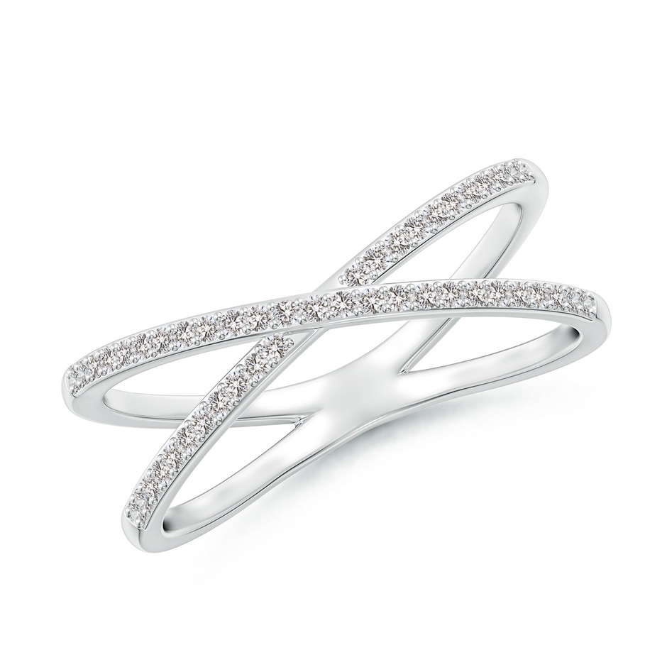 0.9mm IJI1I2 Prong-Set Diamond Criss Cross Ring in White Gold 