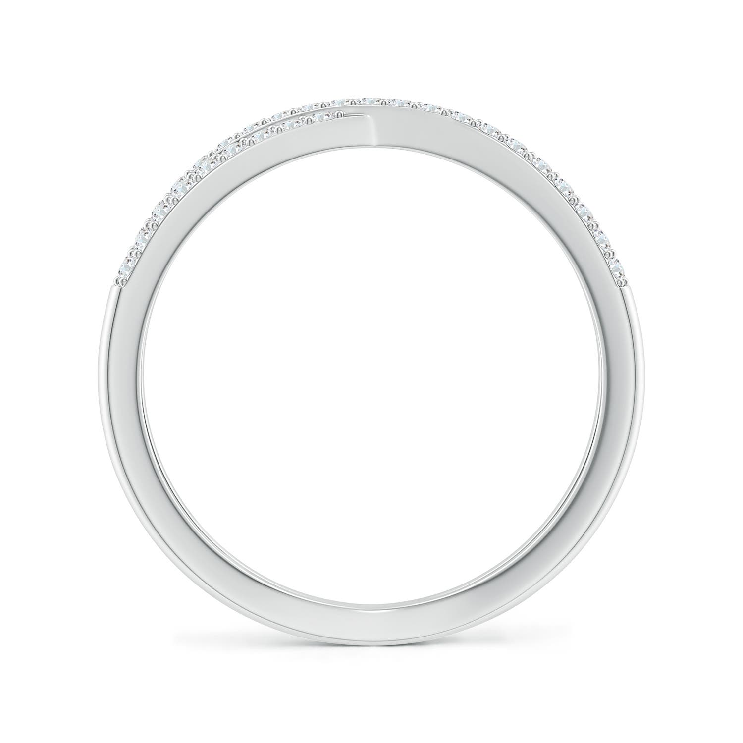 1.15mm GVS2 Prong-Set Diamond Criss Cross Ring in 18K White Gold