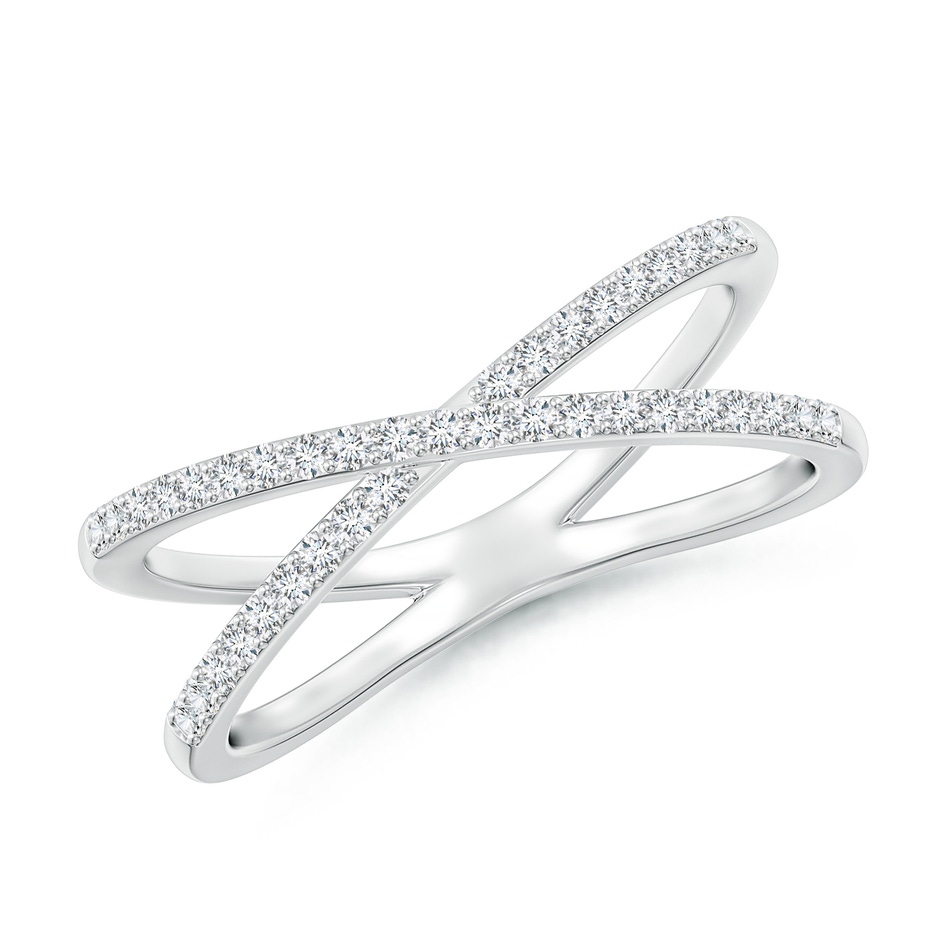 1.15mm GVS2 Prong-Set Diamond Criss Cross Ring in White Gold 