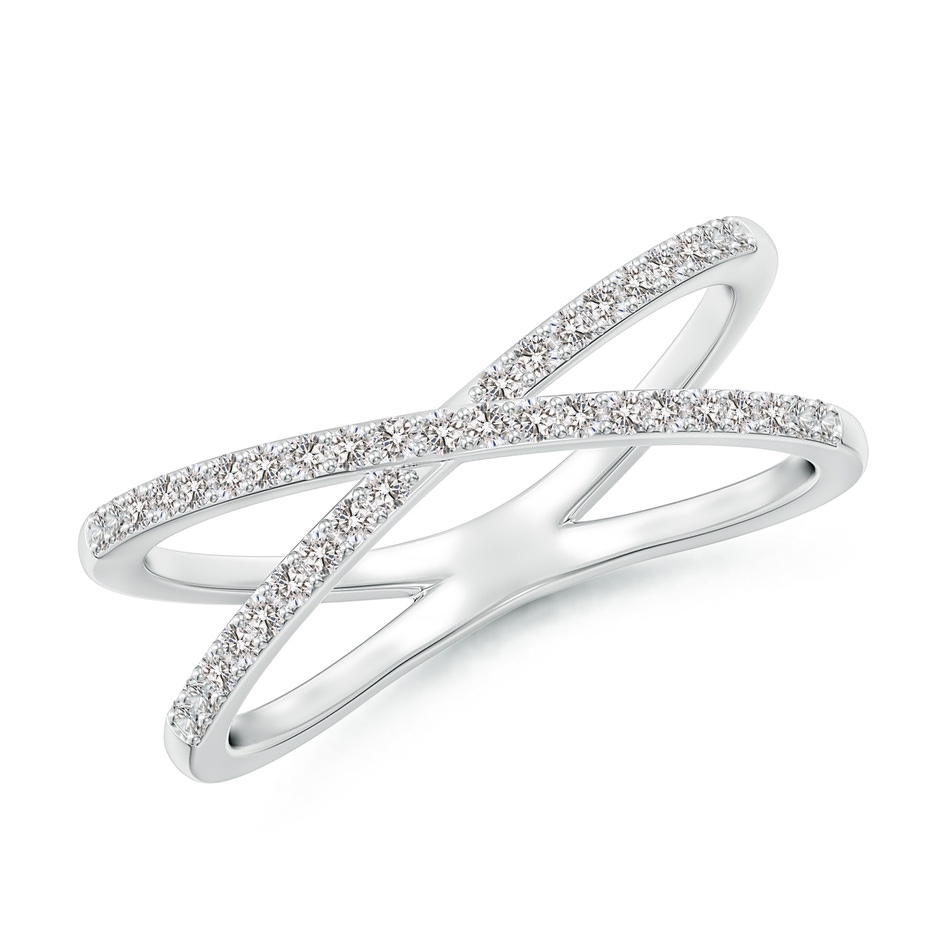 1.15mm IJI1I2 Prong-Set Diamond Criss Cross Ring in White Gold 