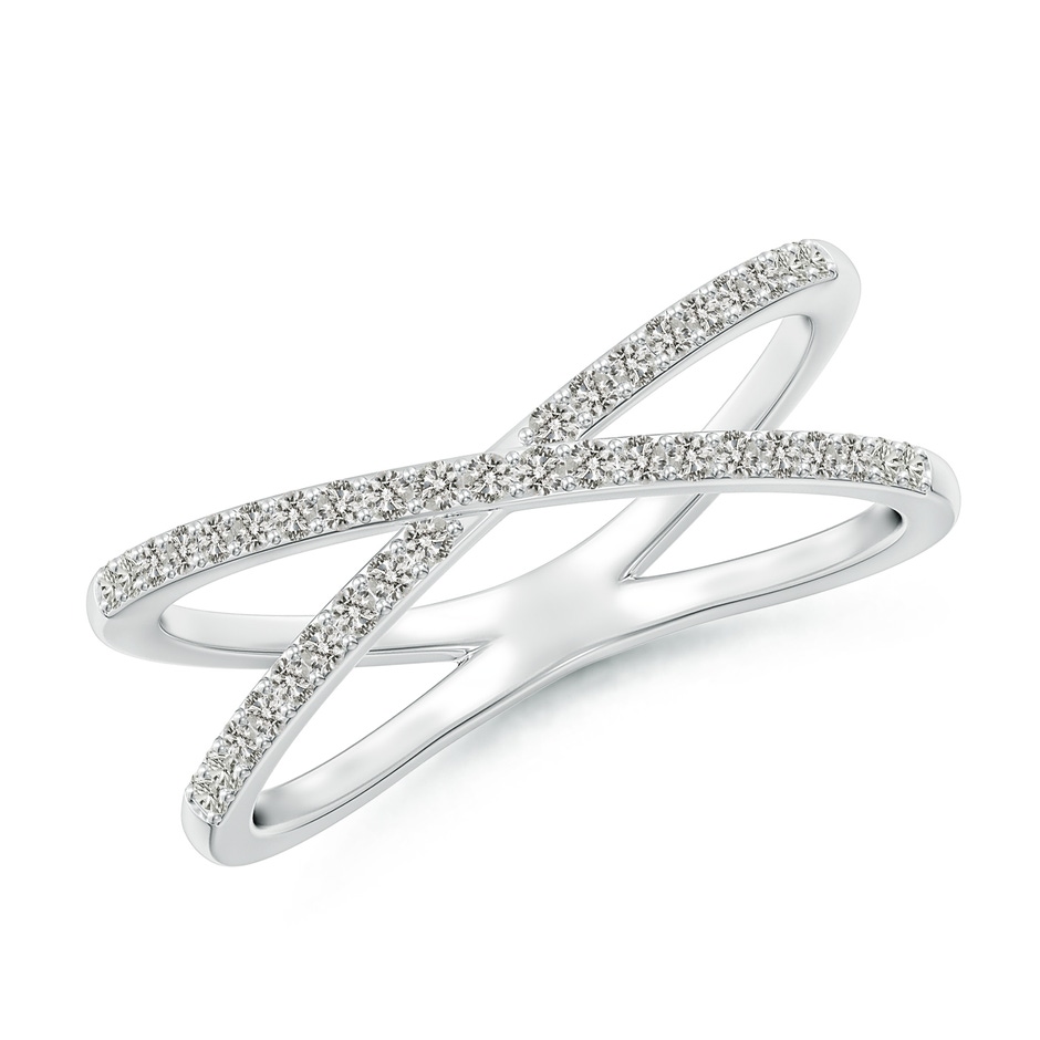 1.15mm KI3 Prong-Set Diamond Criss Cross Ring in White Gold 