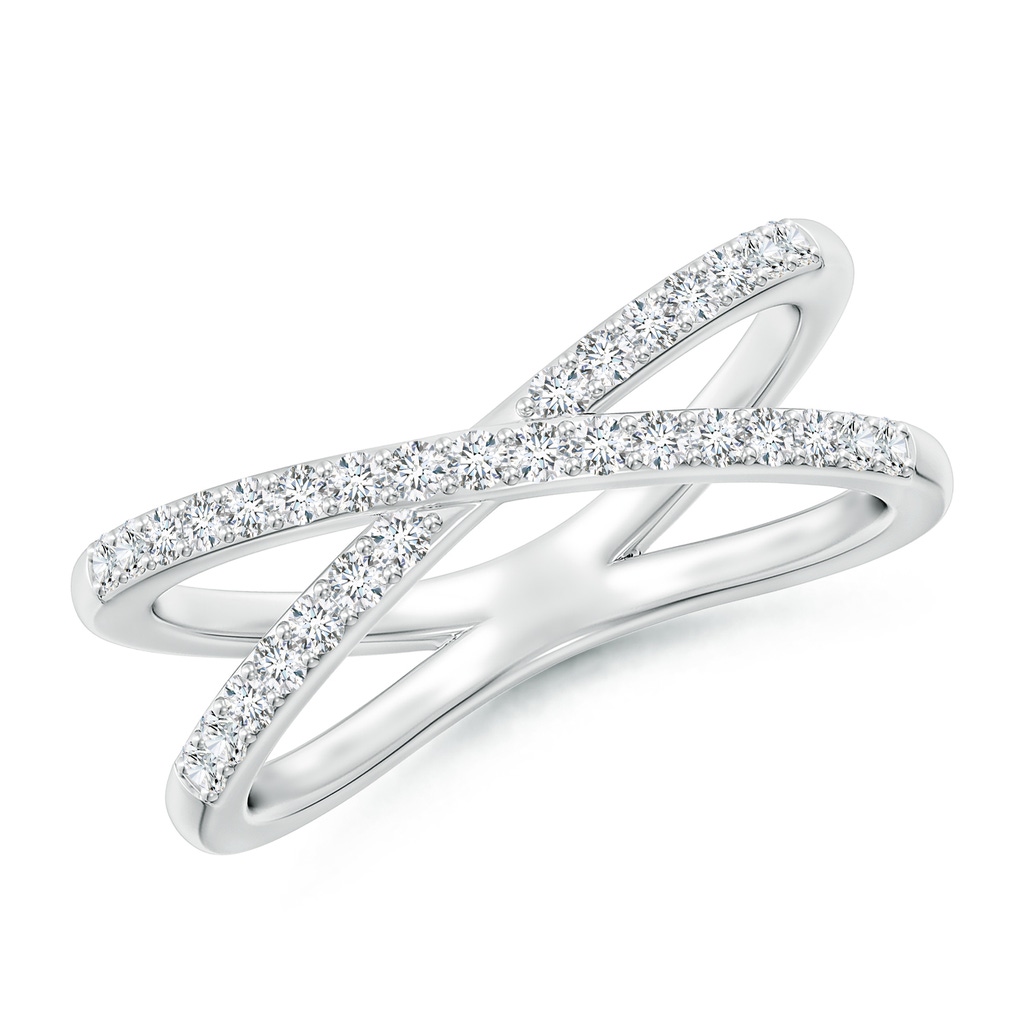 1.35mm GVS2 Prong-Set Diamond Criss Cross Ring in White Gold
