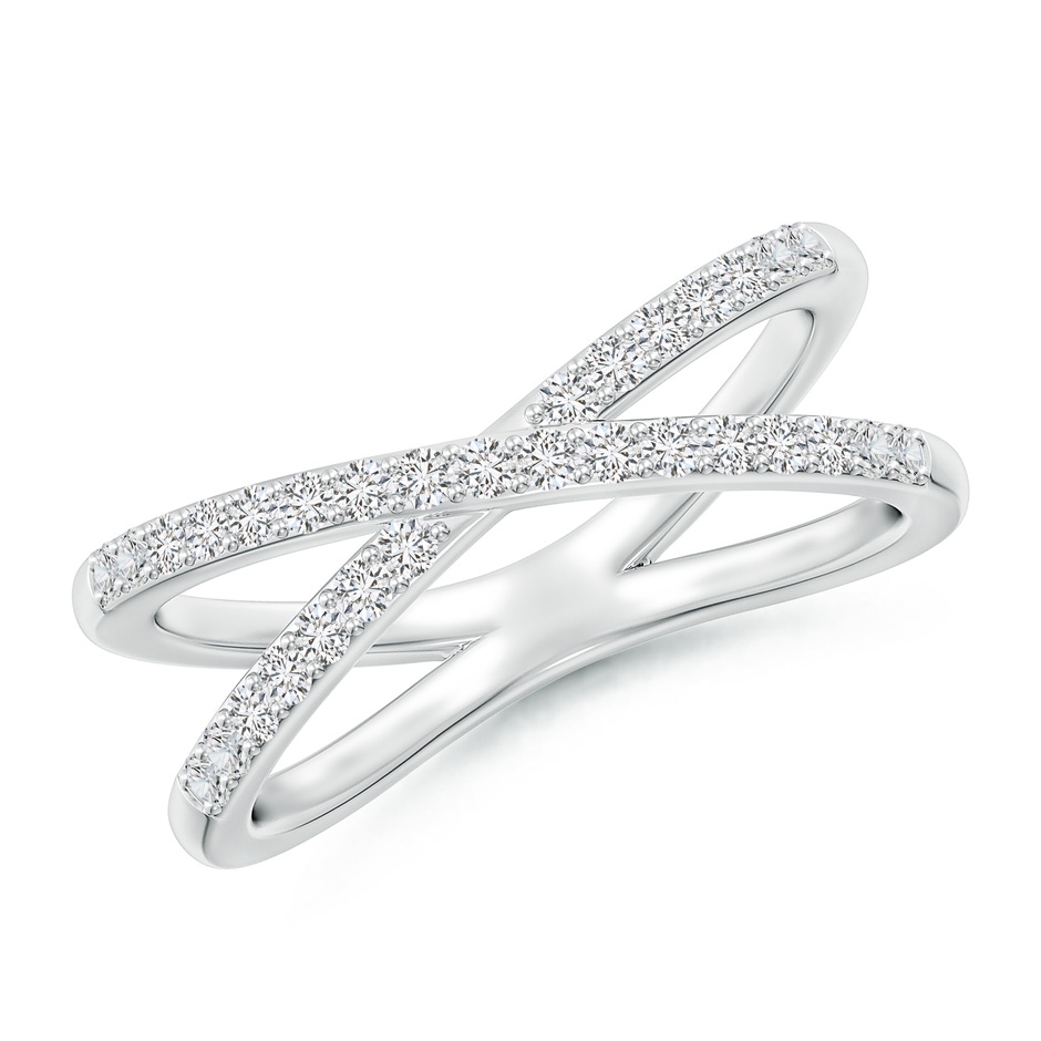 1.35mm HSI2 Prong-Set Diamond Criss Cross Ring in White Gold 