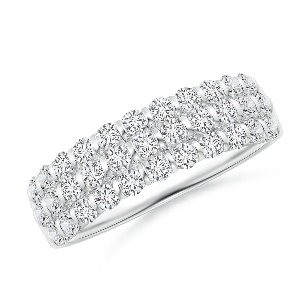 1.9mm HSI2 Three Row Bar-Set Diamond Anniversary Ring in White Gold