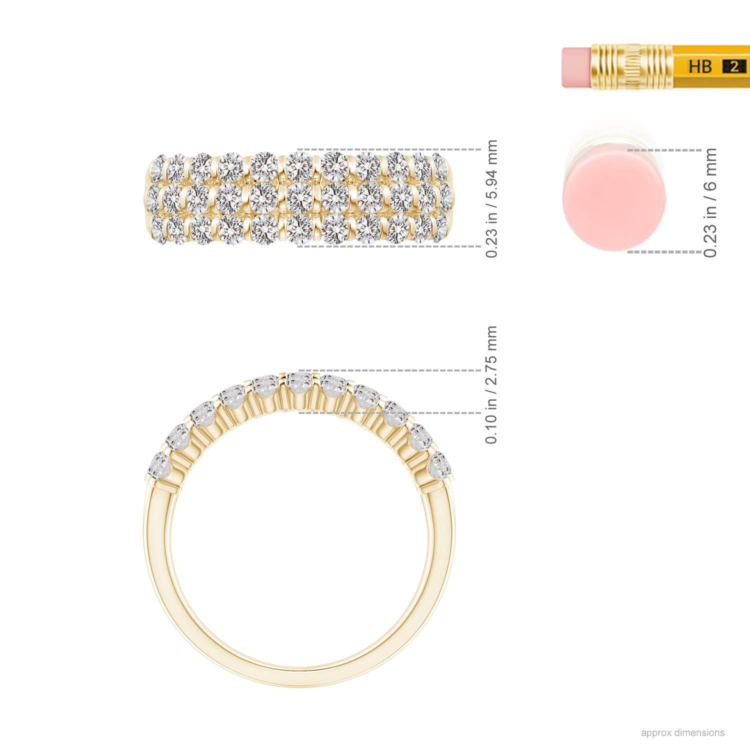 I-J, I1-I2 / 0.96 CT / 14 KT Yellow Gold