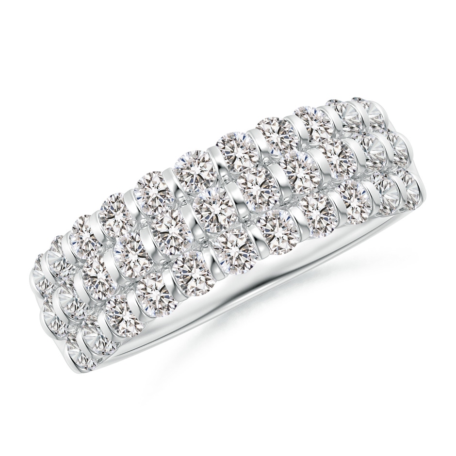 2.2mm IJI1I2 Three Row Bar-Set Diamond Anniversary Ring in White Gold 