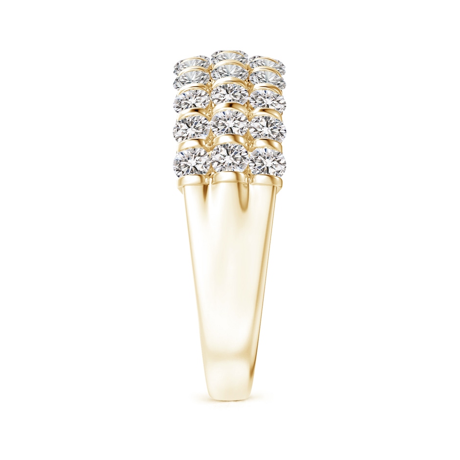 2.2mm IJI1I2 Three Row Bar-Set Diamond Anniversary Ring in Yellow Gold side-2